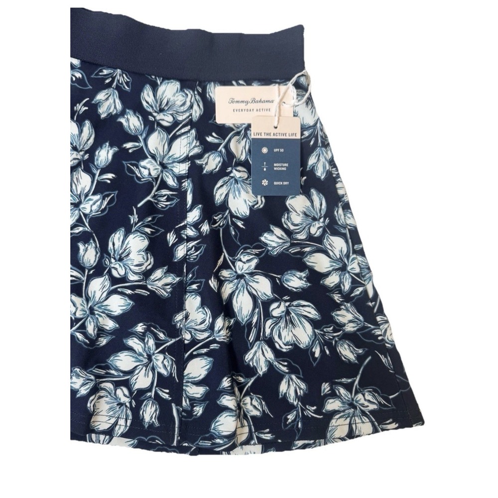 NWT Tommy Bahama Golf Skort Skirt Size Small Navy Floral Elastic Waist - Picture 3 of 7